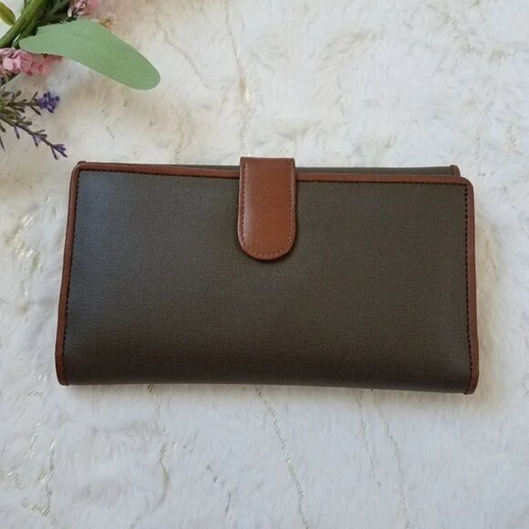 Dior Long Wallet checkbook Tan/ Green inc. COA - Picture 4 of 13